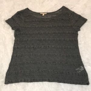 Banana Republic grey stretchy lace top size XL